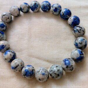 K2 Blue Jasper Beaded Bracelet - Rainbow Azurite